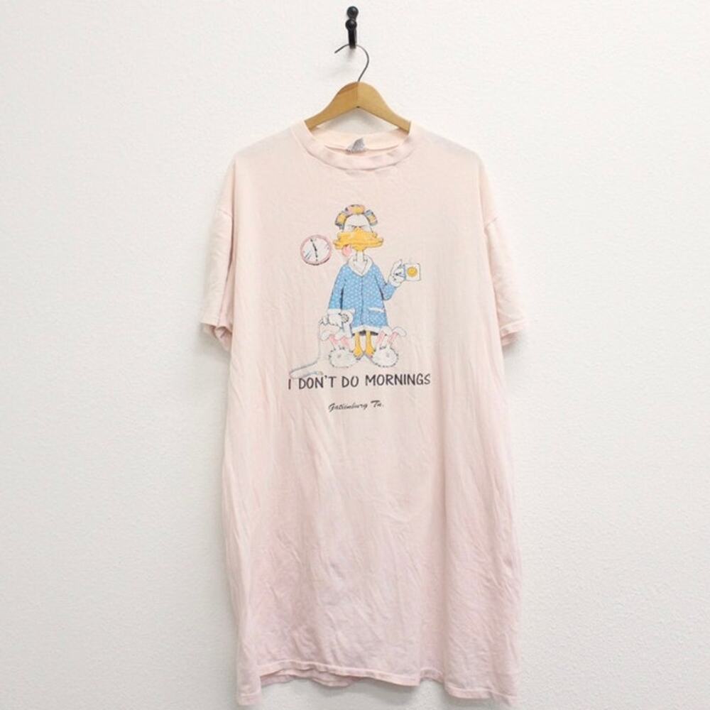 Vintage I Don't Do Mornings Gatlinburg Tennessee Night Sleep T Shirt XXL 2X